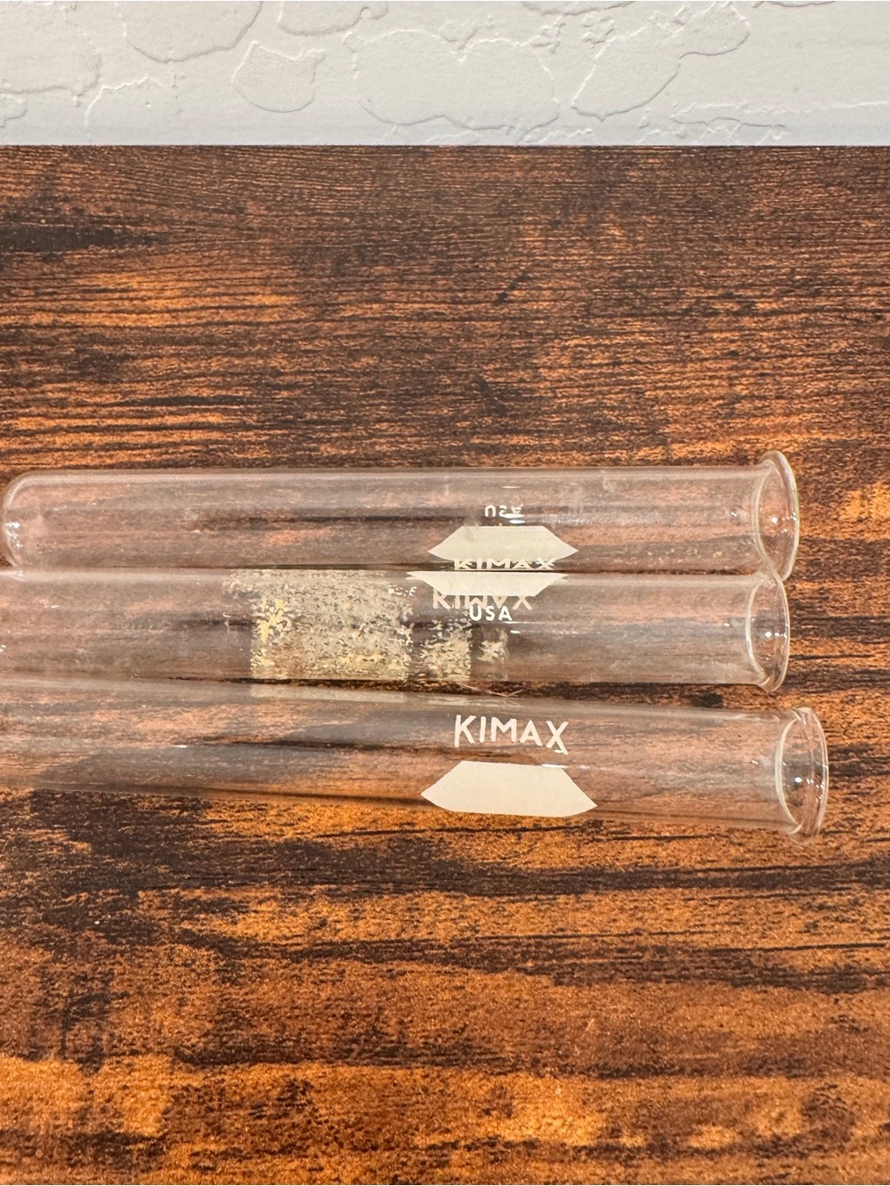 Vintage Kimax Test Tubes Clear Glass Set of 3 4”